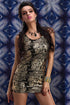 Summer Sexy Metallic Poster Print Tank Mini Dress Bodycon Clubwe